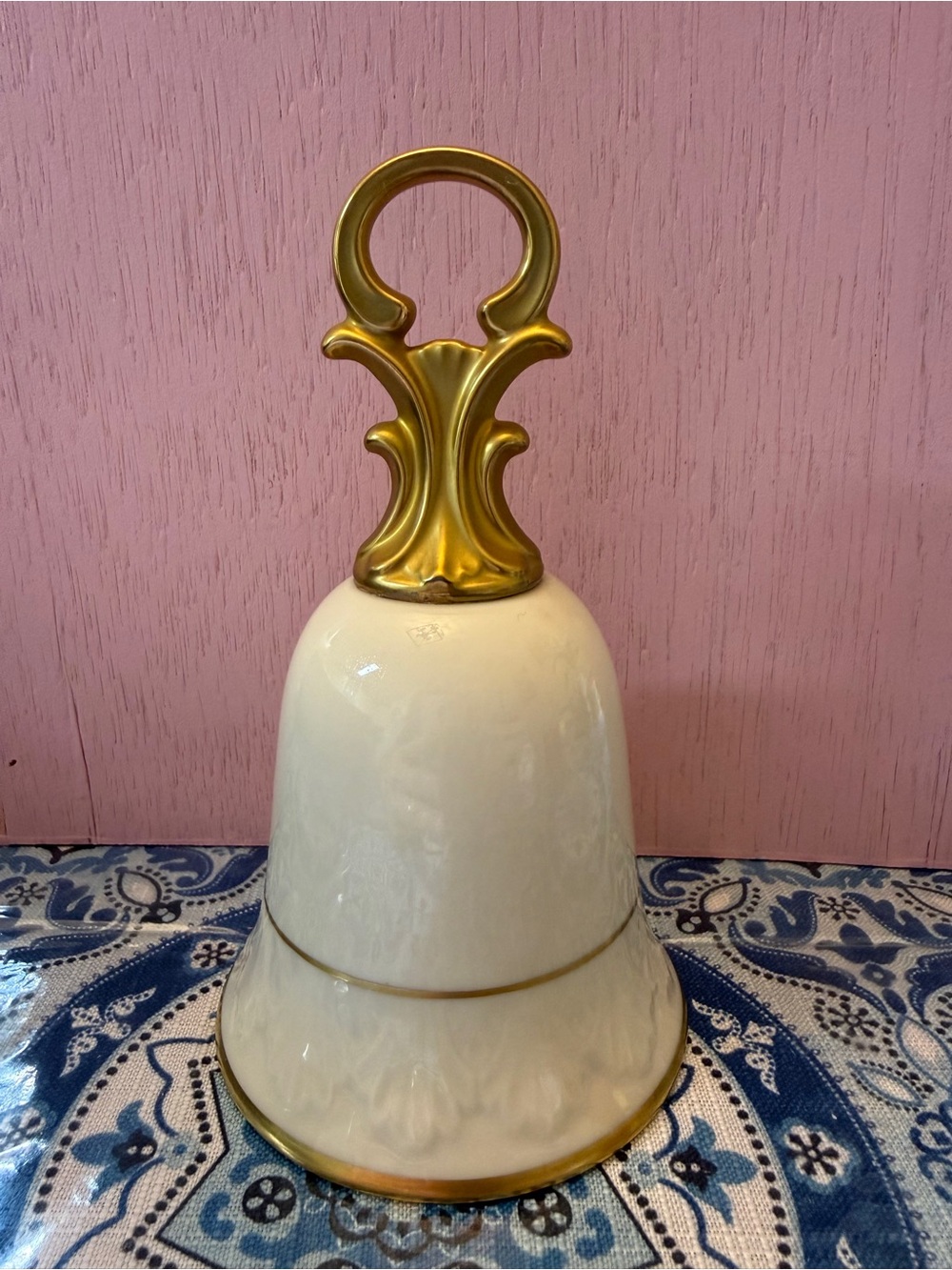 Lenox Cream and Gold Porcelain Decorative Bell